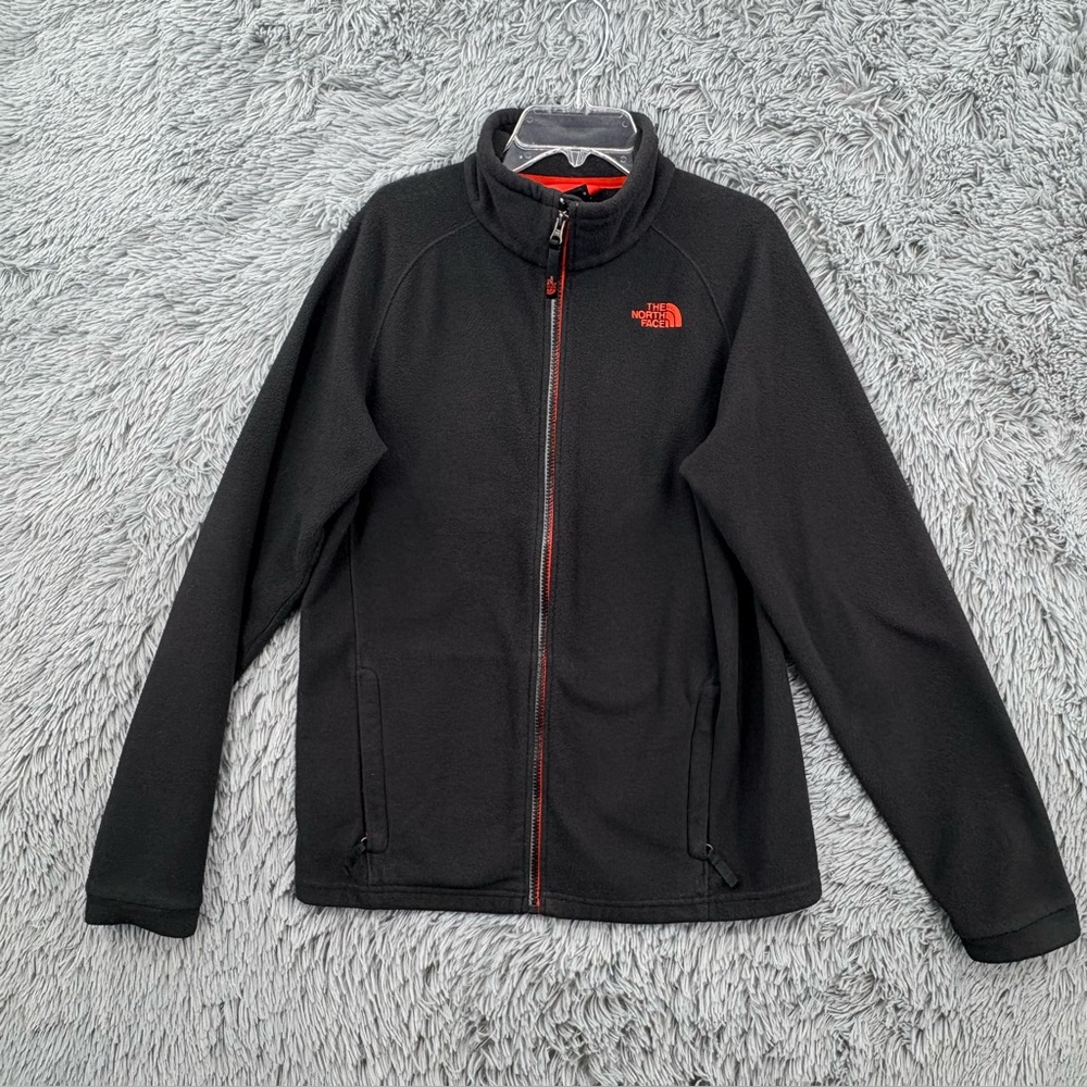 North Face Jacket Boys XL Fits Womens Medium Performance Fleece Full Zip Black